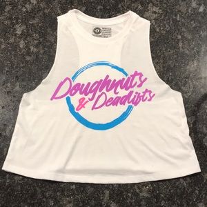 Doughnuts and Deadlifts crop top